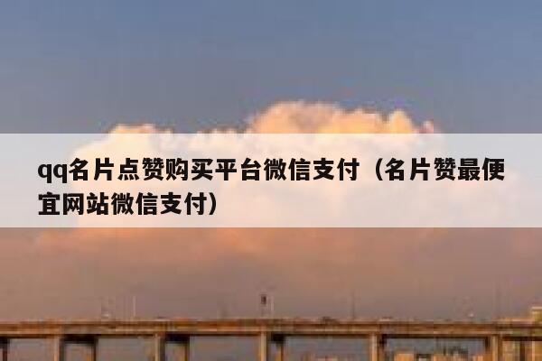 qq名片点赞购买平台微信支付（名片赞最便宜网站微信支付） 第1张