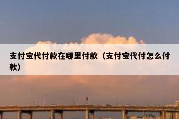 支付宝代付款在哪里付款（支付宝代付怎么付款） 第1张