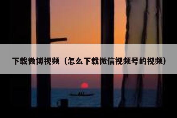 下载微博视频(怎么下载微信视频号的视频) 第1张 下载微博视频(怎么下载微信视频号的视频) 第1张