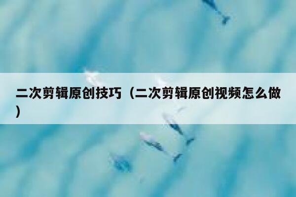 二次剪辑原创技巧（二次剪辑原创视频怎么做） 第1张