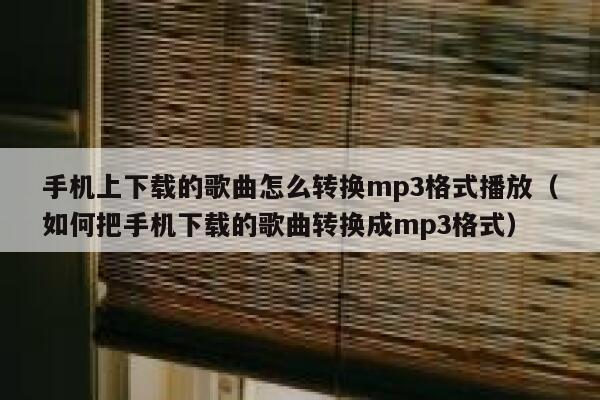 手机上下载的歌曲怎么转换mp3格式播放（如何把手机下载的歌曲转换成mp3格式） 第1张