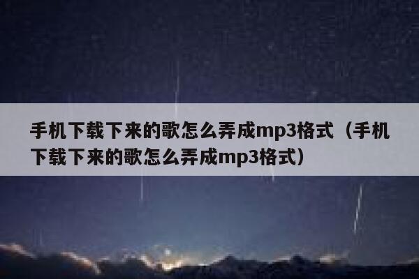 手机下载下来的歌怎么弄成mp3格式（手机下载下来的歌怎么弄成mp3格式） 第1张