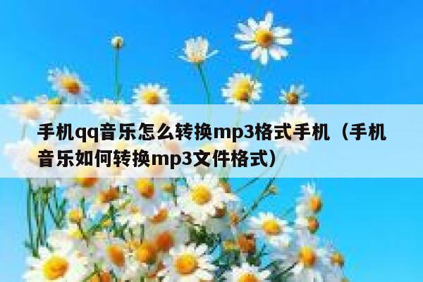 手机qq音乐怎么转换mp3格式手机（手机音乐如何转换mp3文件格式） 第1张