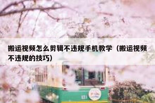 搬运视频怎么剪辑不违规手机教学（搬运视频不违规的技巧） 第1张