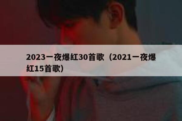 2023一夜爆红30首歌（2021一夜爆红15首歌） 第1张