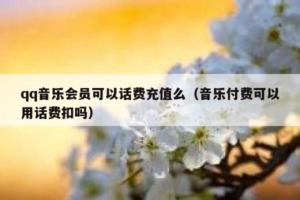 qq音乐会员可以话费充值么（音乐付费可以用话费扣吗） 第1张
