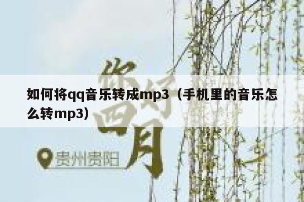 如何将qq音乐转成mp3(手机里的音乐怎么转mp3) 第1张 如何将qq音乐转成mp3(手机里的音乐怎么转mp3) 第1张