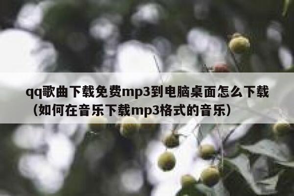 qq歌曲下载免费mp3到电脑桌面怎么下载(如何在音乐下载mp3格式的音乐) 第1张 qq歌曲下载免费mp3到电脑桌面怎么下载(如何在音乐下载mp3格式的音乐) 第1张