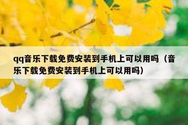 qq音乐下载免费安装到手机上可以用吗（音乐下载免费安装到手机上可以用吗） 第1张