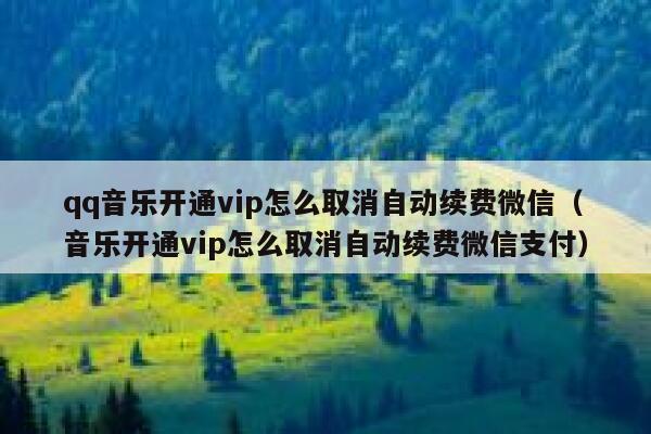 qq音乐开通vip怎么取消自动续费微信（音乐开通vip怎么取消自动续费微信支付） 第1张