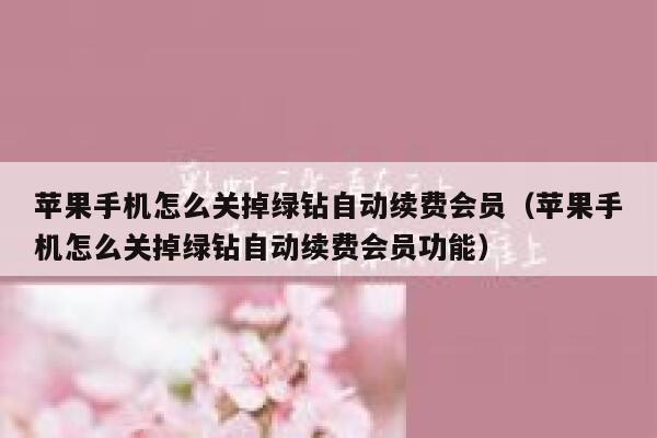 苹果手机怎么关掉绿钻自动续费会员(苹果手机怎么关掉绿钻自动续费会员功能) 第1张 苹果手机怎么关掉绿钻自动续费会员(苹果手机怎么关掉绿钻自动续费会员功能) 第1张