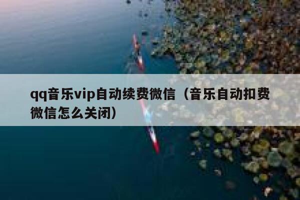 qq音乐vip自动续费微信（音乐自动扣费微信怎么关闭） 第1张