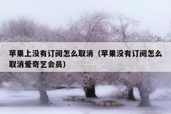 苹果上没有订阅怎么取消（苹果没有订阅怎么取消爱奇艺会员） 第1张
