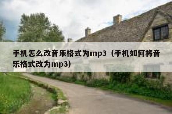 手机怎么改音乐格式为mp3(手机如何将音乐格式改为mp3) 第1张 手机怎么改音乐格式为mp3(手机如何将音乐格式改为mp3) 第1张