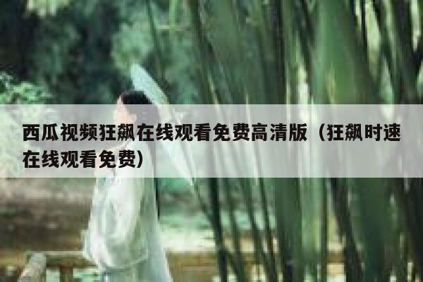 西瓜视频狂飙在线观看免费高清版（狂飙时速在线观看免费） 第1张