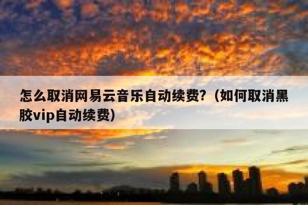 怎么取消网易云音乐自动续费?（如何取消黑胶vip自动续费） 第1张