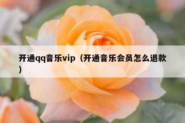 开通qq音乐vip（开通音乐会员怎么退款） 第1张
