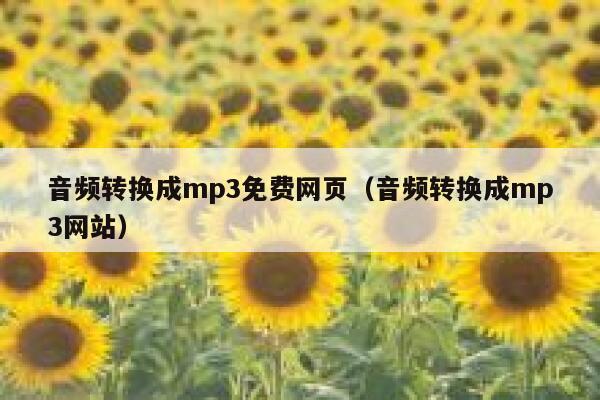 音频转换成mp3免费网页（音频转换成mp3网站） 第1张