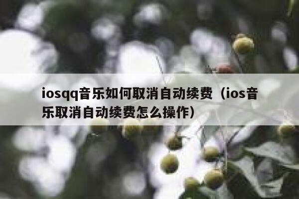 iosqq音乐如何取消自动续费（ios音乐取消自动续费怎么操作） 第1张