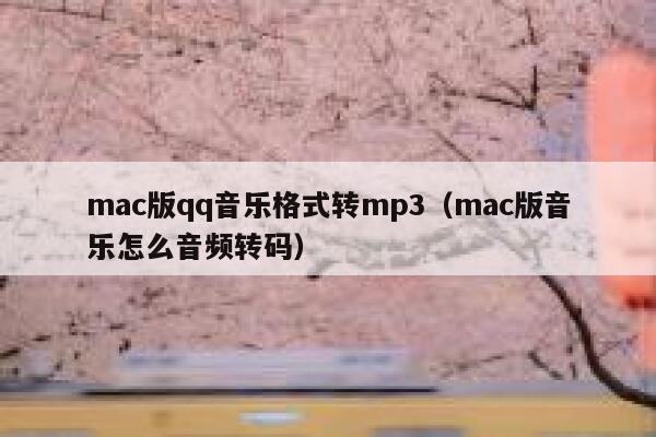 mac版qq音乐格式转mp3（mac版音乐怎么音频转码） 第1张