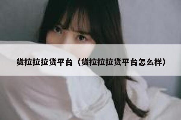 货拉拉拉货平台（货拉拉拉货平台怎么样） 第1张