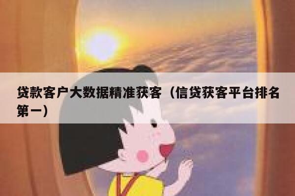 贷款客户大数据精准获客（信贷获客平台排名第一） 第1张