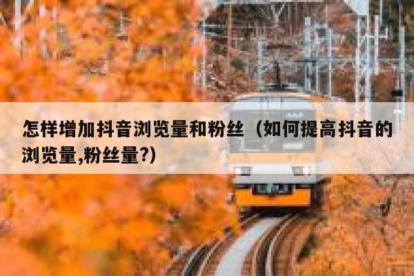 怎样增加抖音浏览量和粉丝（如何提高抖音的浏览量,粉丝量?） 第1张