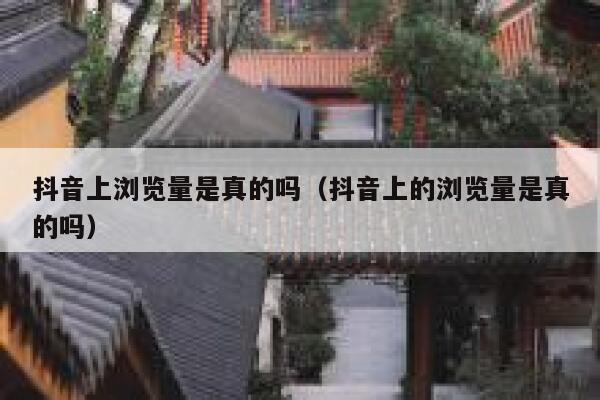 抖音上浏览量是真的吗（抖音上的浏览量是真的吗） 第1张