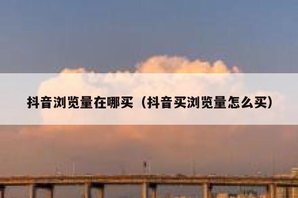 抖音浏览量在哪买（抖音买浏览量怎么买） 第1张