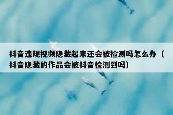 抖音违规视频隐藏起来还会被检测吗怎么办（抖音隐藏的作品会被抖音检测到吗） 第1张