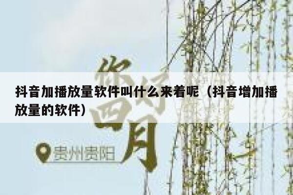抖音加播放量软件叫什么来着呢（抖音增加播放量的软件） 第1张