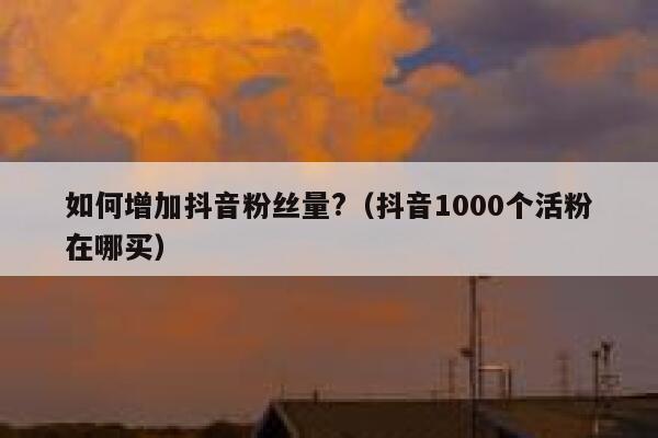 如何增加抖音粉丝量?（抖音1000个活粉在哪买） 第1张