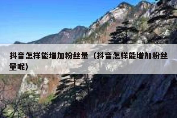抖音怎样能增加粉丝量（抖音怎样能增加粉丝量呢） 第1张