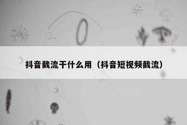 抖音截流干什么用(抖音短视频截流) 第1张 抖音截流干什么用(抖音短视频截流) 第1张