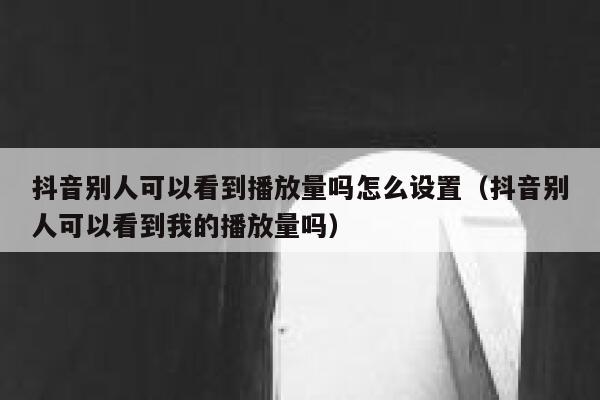 抖音别人可以看到播放量吗怎么设置（抖音别人可以看到我的播放量吗） 第1张