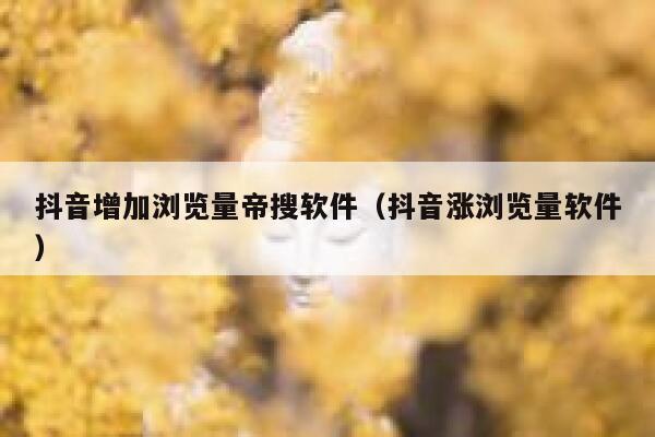 抖音增加浏览量帝搜软件（抖音涨浏览量软件） 第1张