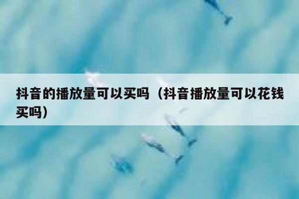 抖音的播放量可以买吗(抖音播放量可以花钱买吗) 第1张 抖音的播放量可以买吗(抖音播放量可以花钱买吗) 第1张