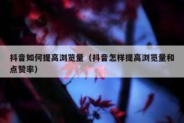 抖音如何提高浏览量（抖音怎样提高浏览量和点赞率） 第1张