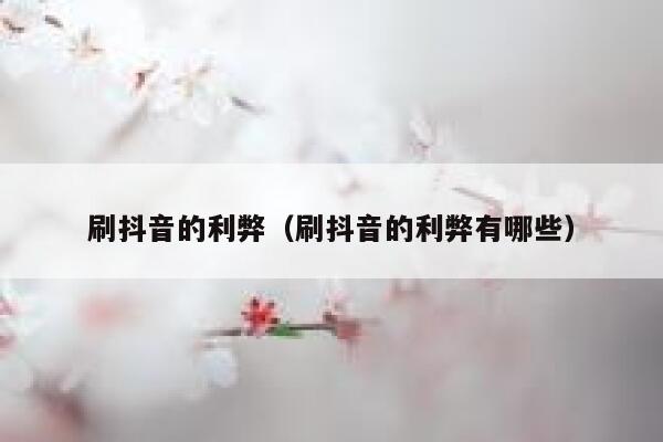 刷抖音的利弊（刷抖音的利弊有哪些） 第1张