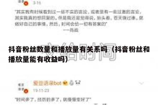 抖音粉丝数量和播放量有关系吗(抖音粉丝和播放量能有收益吗) 第1张 抖音粉丝数量和播放量有关系吗(抖音粉丝和播放量能有收益吗) 第1张