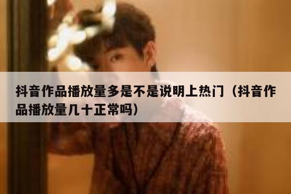 抖音作品播放量多是不是说明上热门(抖音作品播放量几十正常吗) 第1张 抖音作品播放量多是不是说明上热门(抖音作品播放量几十正常吗) 第1张