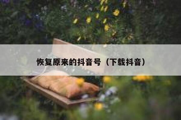 恢复原来的抖音号（下载抖音） 第1张