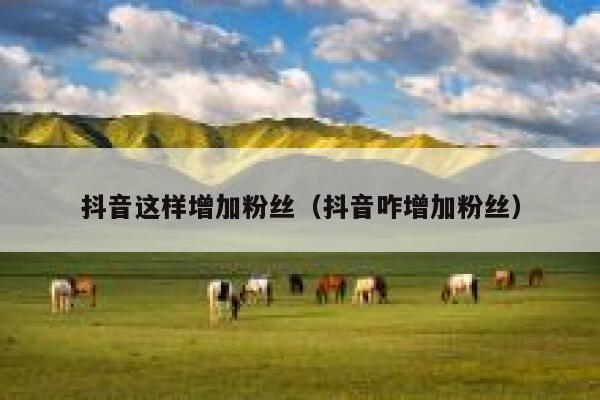 抖音这样增加粉丝(抖音咋增加粉丝) 第1张 抖音这样增加粉丝(抖音咋增加粉丝) 第1张