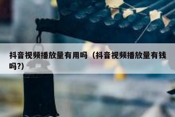 抖音视频播放量有用吗(抖音视频播放量有钱吗?) 第1张 抖音视频播放量有用吗(抖音视频播放量有钱吗?) 第1张