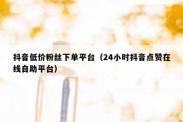 抖音低价粉丝下单平台(24小时抖音点赞在线自助平台) 第1张 抖音低价粉丝下单平台(24小时抖音点赞在线自助平台) 第1张