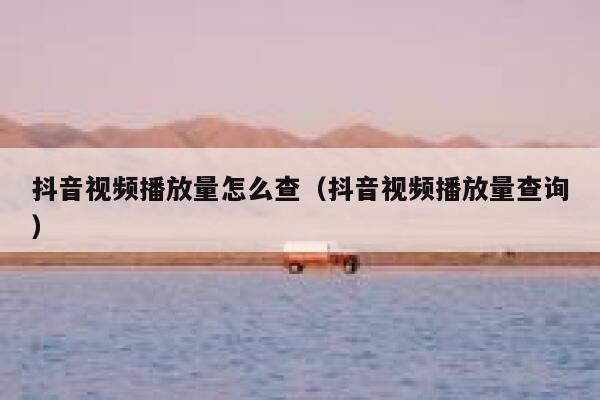 抖音视频播放量怎么查（抖音视频播放量查询） 第1张