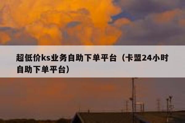 超低价ks业务自助下单平台（卡盟24小时自助下单平台） 第1张