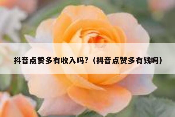 抖音点赞多有收入吗?（抖音点赞多有钱吗） 第1张