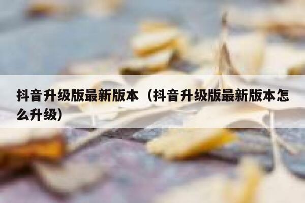 抖音升级版最新版本（抖音升级版最新版本怎么升级） 第1张