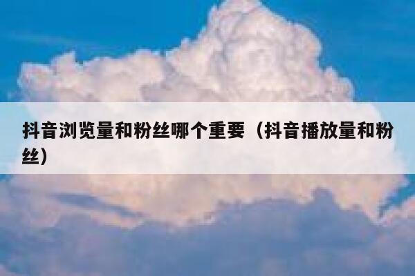 抖音浏览量和粉丝哪个重要（抖音播放量和粉丝） 第1张